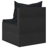 4 Piece Outdoor Sofa Set with Cushions Black Poly Rattan