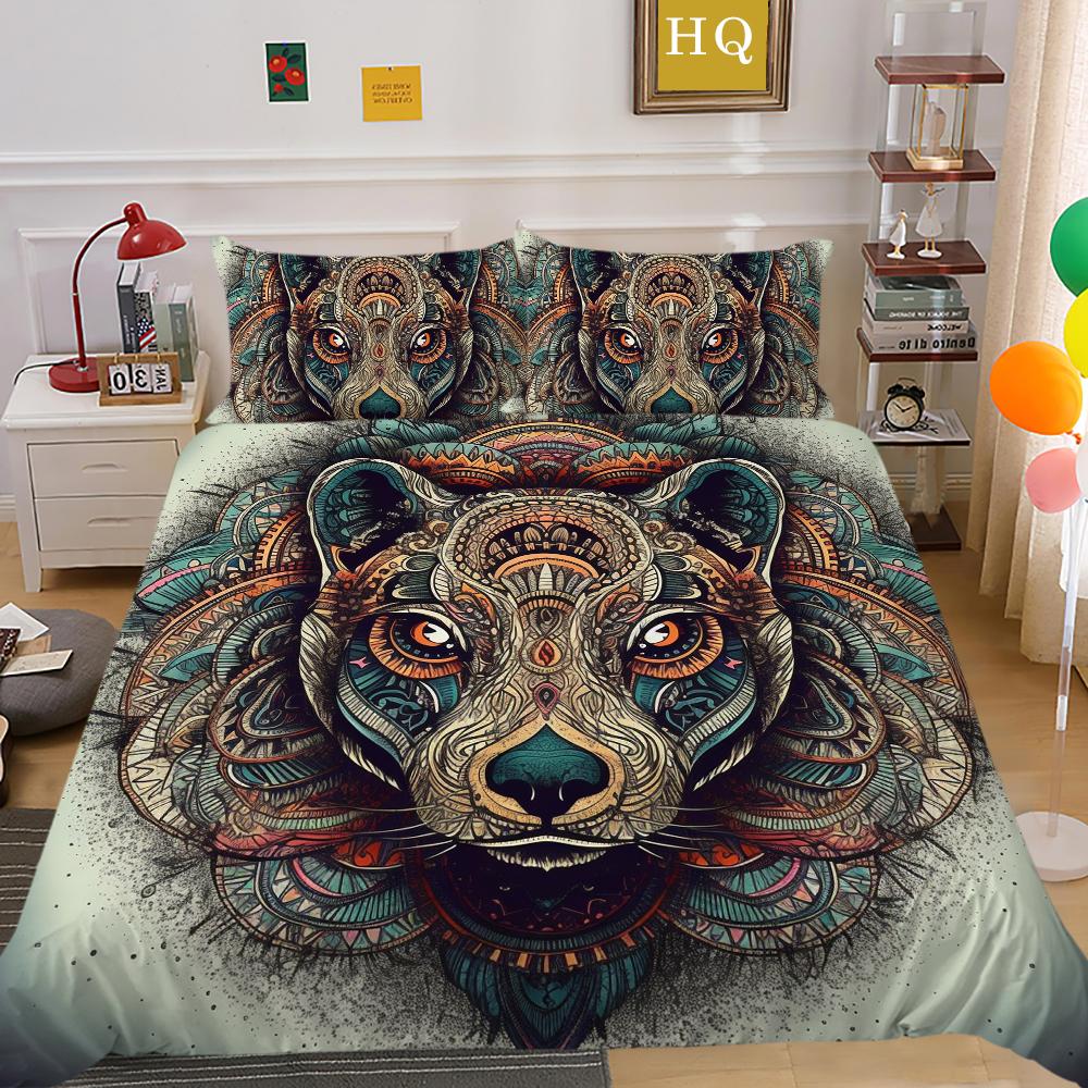 Seturi de lenjerie de pat de lux Textile de casă pentru fete Cuverturi de pilote Lenjerie de pat cu dimensiuni duble Mandala Decorare dormitor de rang înalt