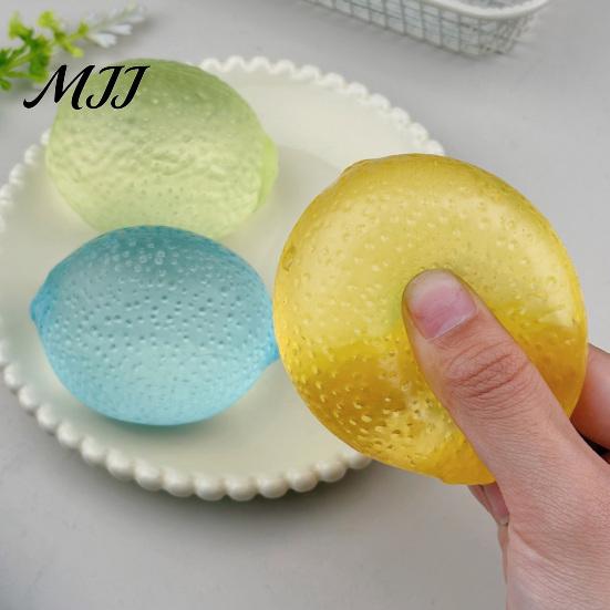 Fruit Stress Relievers Clear Lemon Relief Toy, Textured Ball Fidget Anxiety Gadget Fake Squeeze Sensory Toy for Hand Relaxation Decompression