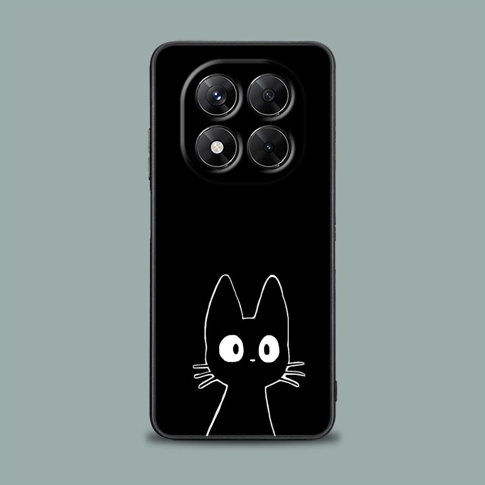 Phone Case for Xiaomi Redmi 15C 14C 12C 13C Redmi Note 15 14 13 12 11 10 Pro Plus 5G 12S Silicone Cover Funny Cute Cat Line Art