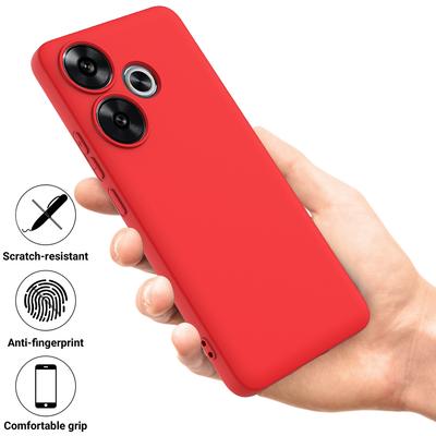 Für Xiaomi Poco F6 5G/Redmi Turbo 3 5G Hülle Flüssigsilikon Anti-Sturz Handyhülle mit Handschlaufe