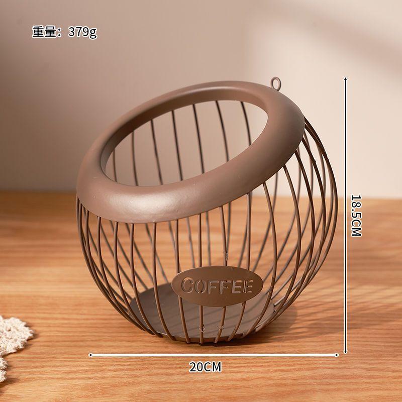 Wrought iron fruit basket can be hung shelf living room coffee table snack storage basket tabletop swing storage tray