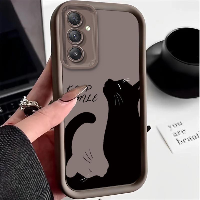 

Черный Чехол-Кот для Samsung Galaxy A73 A72 A71 A55 5G A54 A52 A52S A51 4G A31 A30 A24 A23 A22 A21S A20S A20 A14 A13 A12 Чехол Galaxy A05S