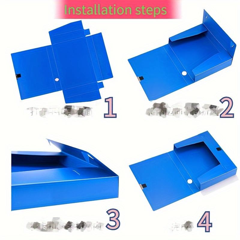 15pcs Blue Large-Capacity File Storage Boxes, Foldable Design, Thickened Document Boxes for Receipts And Office Supplies