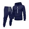 Men's Printed Hooded Sweatshirt And Sweatpants Casual Sports Suit