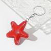 Fashion Leather Keyring Car Key Holder Colorful Pendant Classic Star Shape Keychain  Couple