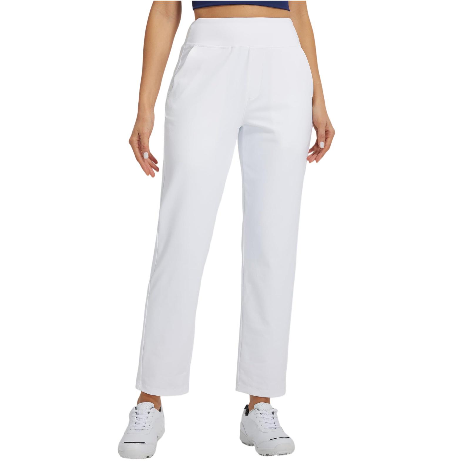 

Женские эластичные брюки с высокой посадкой, повседневного кроя, с широкими штанинами, длинные, с карманами L белый