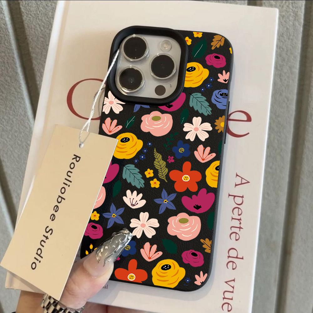 

Lichee leather pattern Phone Case For HOT Luxury Watercolor Flower Redmi Note 14 13 12 11 10 9 8 Pro Plus 4G 5G Shockproof Cover Note 10