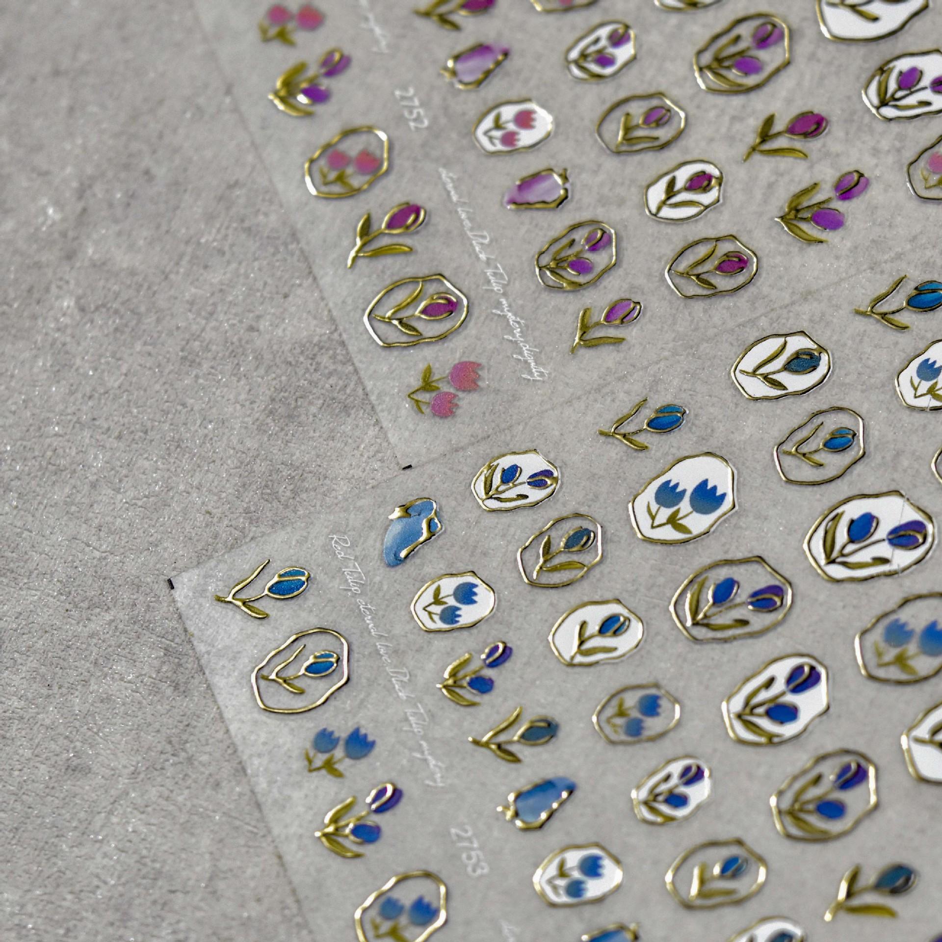 Позолоченные наклейки для ногтей «Тюльпан Пномпень» Сделай сам Изготовление креативных — фото 5