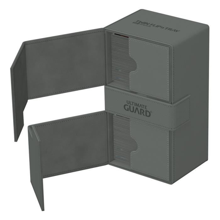 Accessoire de jeu - ultimate guard - twin flip'n'tray 200+ - xenoskin gris - rangement 200 cartes
