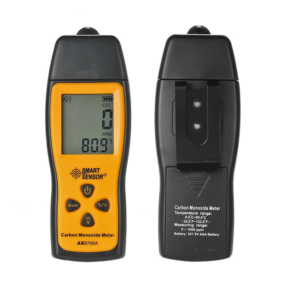 Handheld Carbon Monoxide Meter with High Precision CO Gas Tester Monitor Detector Gauge LCD Display Sound and Light Alarm