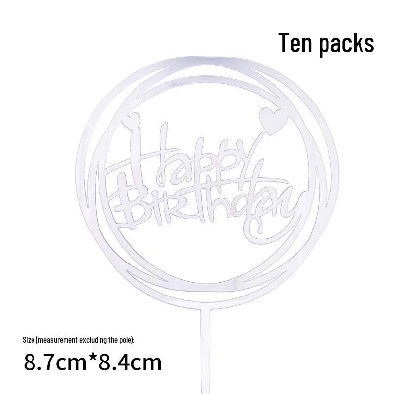50-Pack Acrylic 'Happy Birthday' Cake Toppers - Popular Party Decorations with Free Shipping