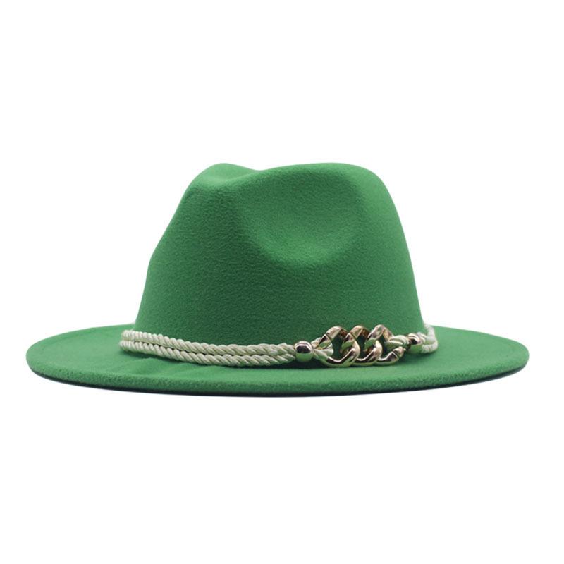 New European and American women's soft tweed big-brimmed felt hat British retro accessories jazz hat men's woolen top hat sun hat