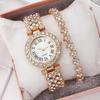 Foreign trade popular fashion Roman pattern diamond ladies watch women's watch quartz watch bracelet women's watch manufacturer ready stock