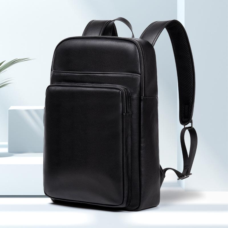 

Men s Large Capacity Cowhide Commuter Backpack - Fashionable, Casual, Lightweight чорний
