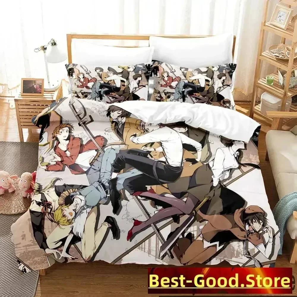 Anime Bungo Stray Dogs Bedding Set Duvet Cover Sheet Printed Bed Set Pillowcase Bed Full Queen King Size Comforter Bedroom