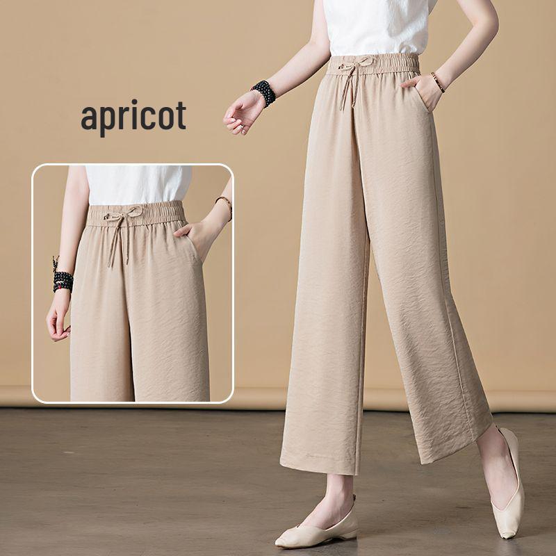 Women s High-Waisted Wide-Leg Cotton Linen Summer Pants M 85-100 jin