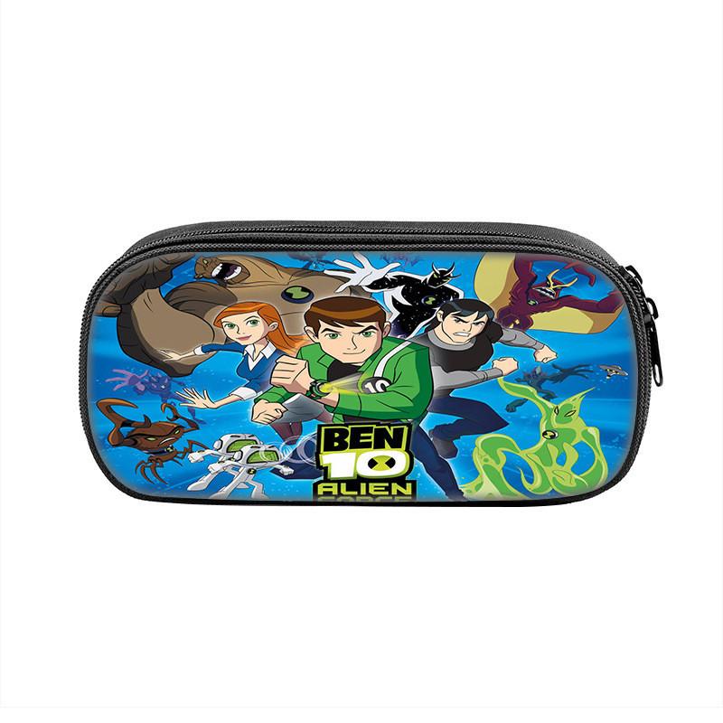 Trousse à Crayons Ben10 pour Enfants Grande Capacité en Nylon Organisateur de Papeterie pour Étudiant Utilisation Scolaire
