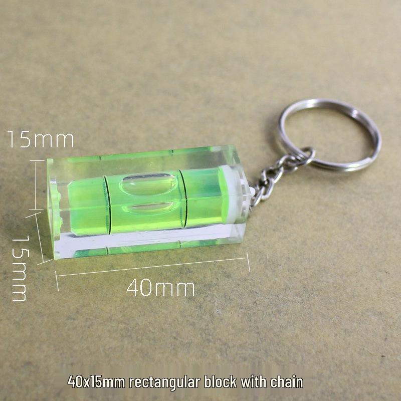 Magnetic Level Keychain with Bubble Ruler and Bead Accents