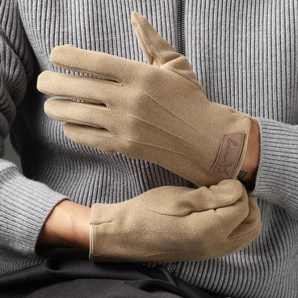 Keep Warm Winter Velvet Mittens Full Finger Gloves Soft Men Gloves Male