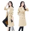 Schicker koreanischer Damen-Midilang-Trenchcoat – Frühjahr/Herbst-Kollektion 2025, großer Kragen, Übergröße, schlankmachende Oberbekleidung
