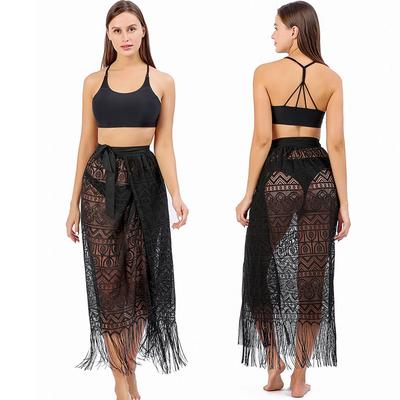 Krajková plážová sukně Bikini Plážový přehoz Plus Size Blůza Opalovací šál Šaty Šněrovací
