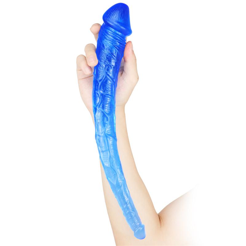 Small Tadpoles Unisex Double-headed Penis Super Long Size Head Dildo Female Pulling Supplies