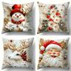 Home Decor Christmas-Themed Decorative Pattern Pillowcases Pattern Cushion Cover Suitable For Sofa Bedroom Car Pillow Cover