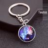 Kulatý svítící krystal zvěrokruhu Keychain - Panna & Lev