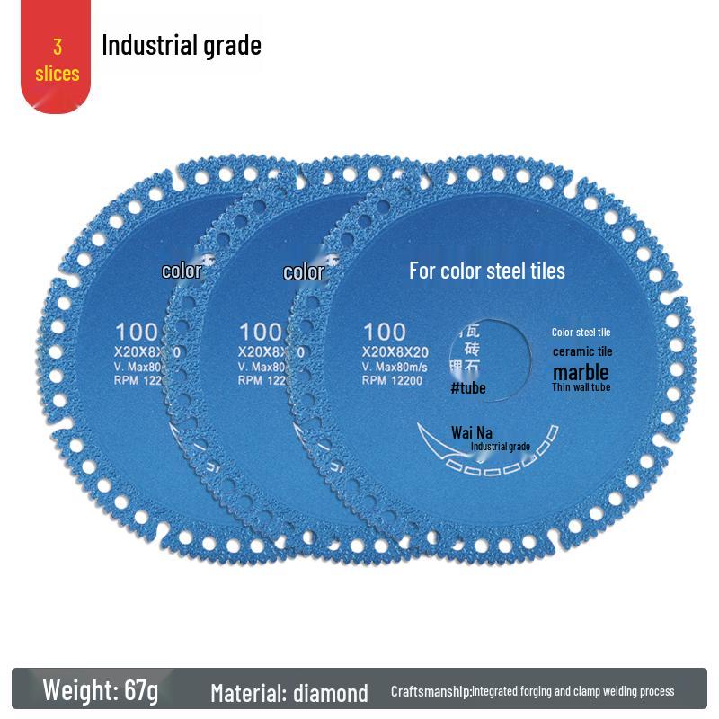 Multi-Functional Angle Grinder Disc for Tile, Steel, Rock, and Marble - Brazed Dry Cutting Blade