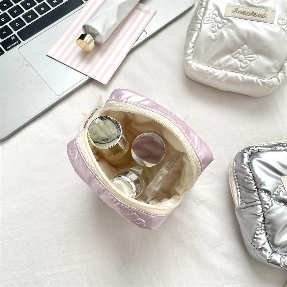 Cute Bow Women Mini Cosmetic Bag Sanitary Napkins Storage Bag Portable Tampon Holder Case Mini Makeup Lipstick Storage Bag Pouch
