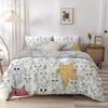 Animal Kitty King Queen Duvet Cover Lovely Pet Cat Bedding Set Cartoon Quilt Cover 2/3pcs Colorful Polyester Comforter Cover