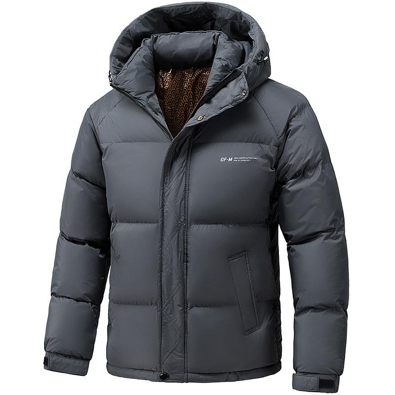 Chaqueta Acolchada Cálida Engrosada Nueva de Invierno Chaqueta Acolchada Casual Holgada con Capucha Chaqueta Cortavientos para Hombre