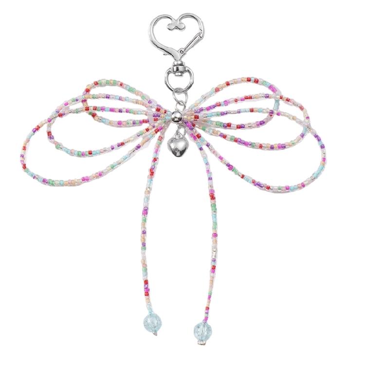 Sweet Ribbon Bowknot Pearls Keychain Charm Fashionable Key Accessory Cuteness Bag Charm Suitable for Keys and Bags