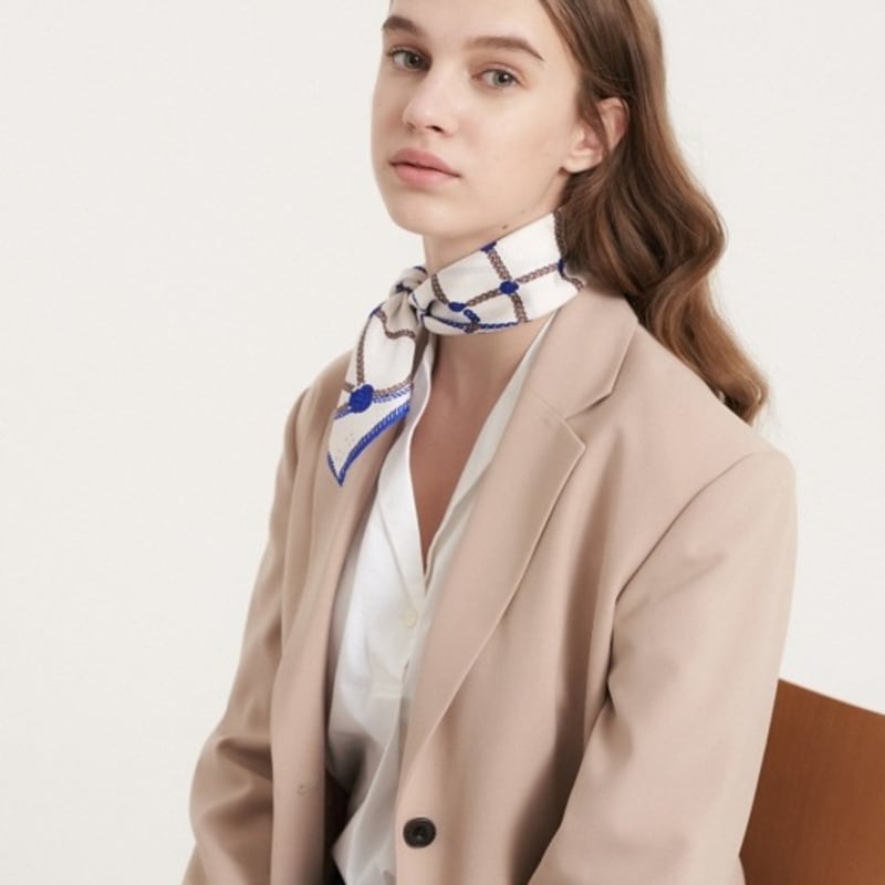 

BB’DE SOLI’DE Rope silk mini scarf blue Blue