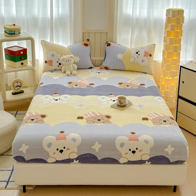 Warm Bedsheet Velvet Fitted Sheets Cartoon Style Bed Cover Skin-friendly Mattress Protector Sabanas Para Cama (No Pillowcase)