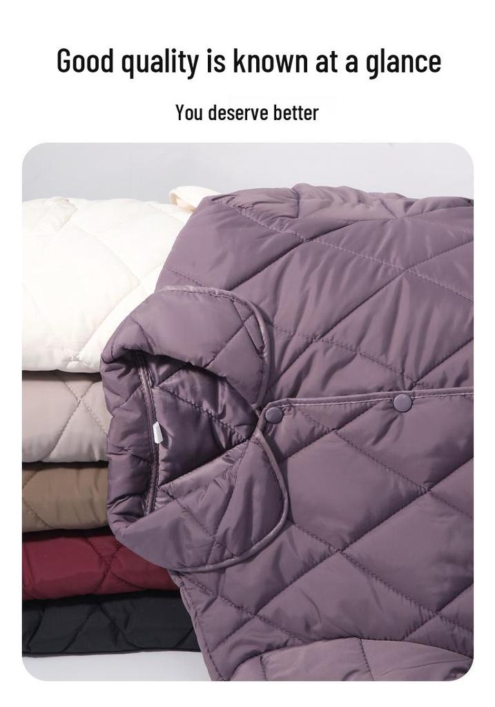 Chun Ya Fang Women's Lightweight Cotton Jacket - Stylish, Loose, Quilted Design, Solid Color, Short Outerwear.