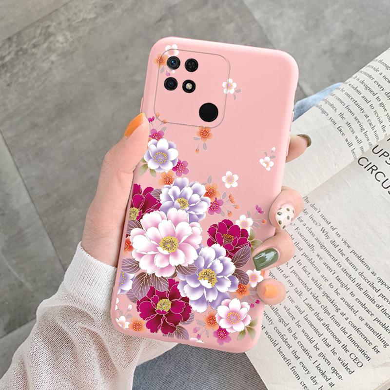 Für Redmi 10C 10 C 10A Hülle Funda Vintage Blumen Blätter Schutzhülle Weiche Capa Für Xiaomi Redmi 10C 13C 14C Bumper Case