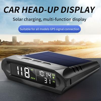 Araba Kablosuz GPS Güneş Enerjili Head Up Display Mph KM/H Hız Göstergesi Zaman/Hız Alarmı/Sıcaklık/Rakım HUD Ekranı Araba Saati