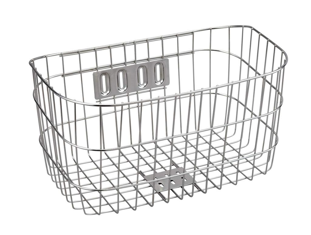Sentan Wide Bicycle Front Basket with Stainless Steel with Mounting (Sentan Industries) Bottom, Wire, Brackets, SST-C430