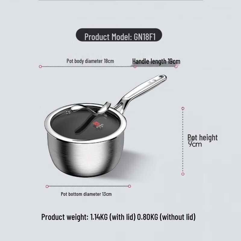 Sanhe 18cm Pure Titanium Non-stick Milk Pot