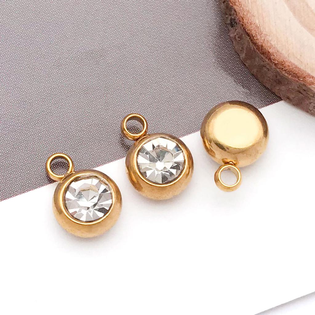 DIY alloy jewelry accessories inlaid with colored diamonds, twelve-star birthstone, birthstone, zodiac stone necklace, bracelet, small pendant.
