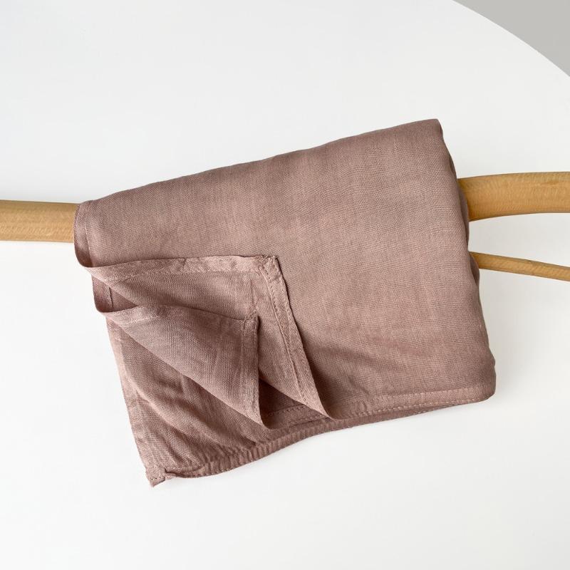 Summer cotton and linen scarf solid color simple sunscreen shawl women's high-end silk scarf yarn headscarf