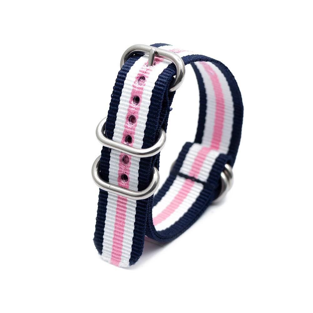 Silver Smooth Oval Buckle Nylon Watch Strap - Waterproof E-commerce Source Watch Band