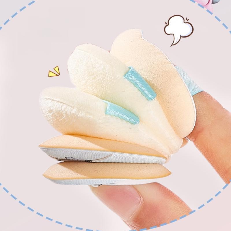 5Pcs Flocking Sponge Makeup Fixing Concealer Finger Puff Funny Cloudy Puff Set Box Soft Skin Dry Wet Dual Purpose Air Cushion