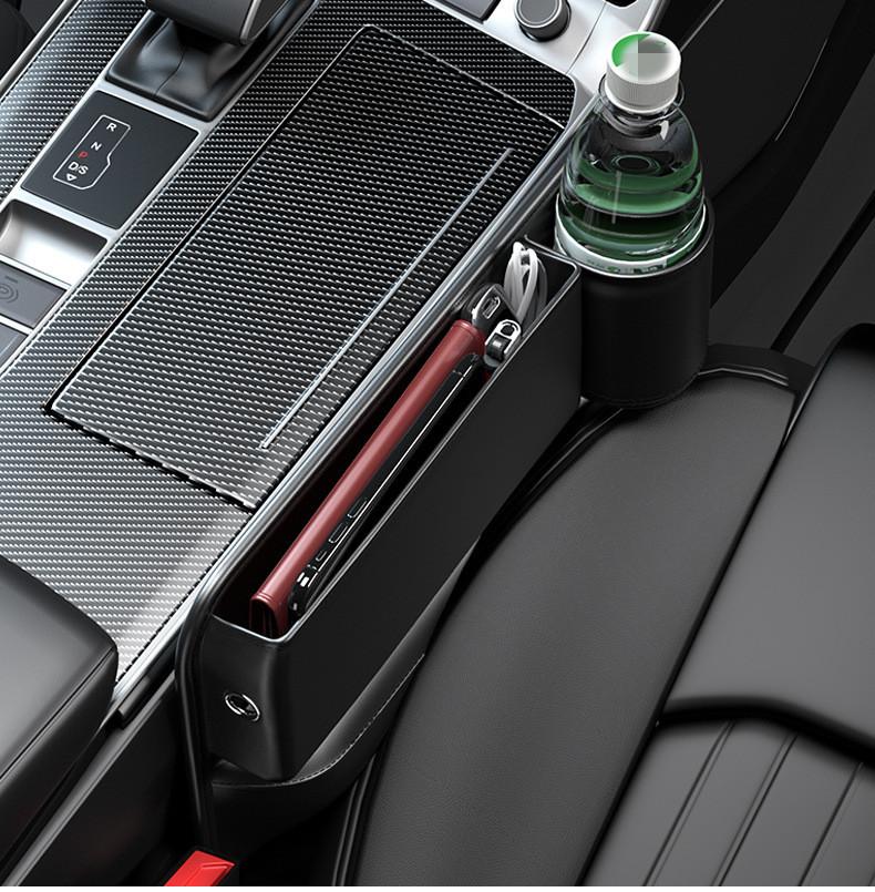 Car Right Seat Side Pocket Organizer Gap Crevice Filler Storage Box w/Cup Holder