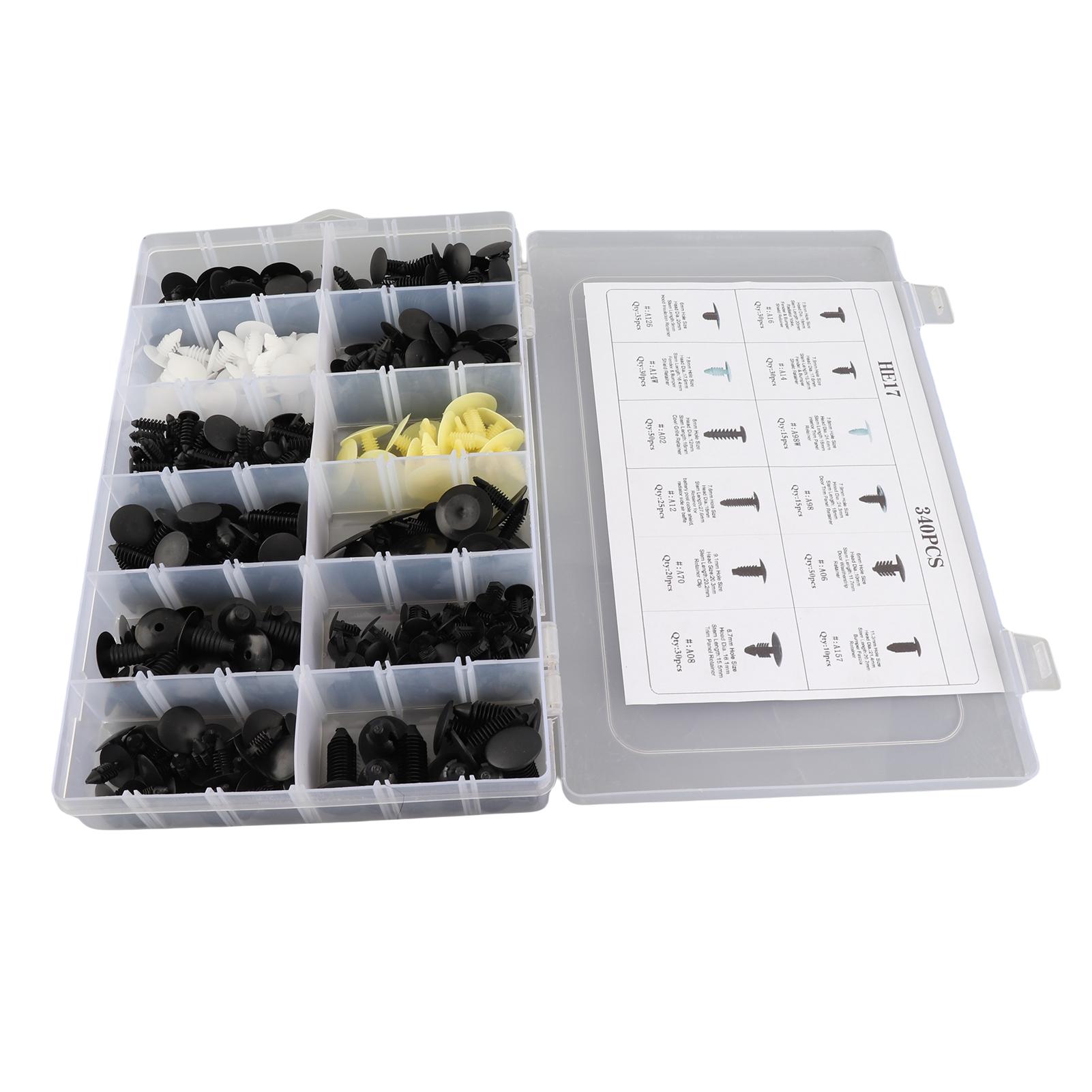 

340Pcs Car Door Card Panel Trim Clips Bumper Fastener Retainer Push Rivet Kit