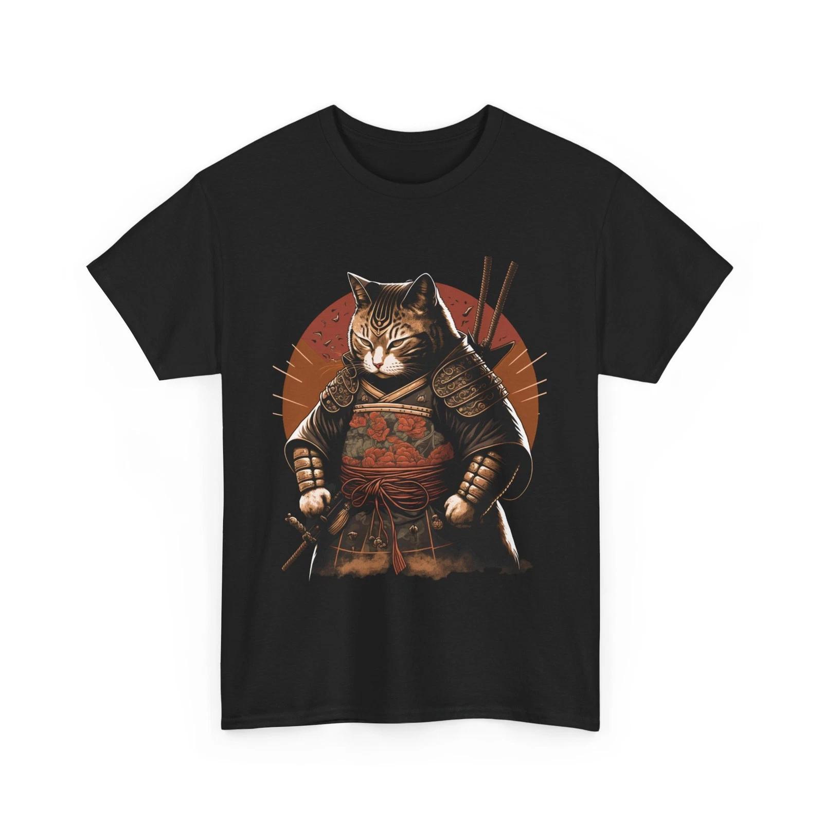 Samurai Cat Japanese Culture Lovers Ninja Cat Funny Women Men T shirt S