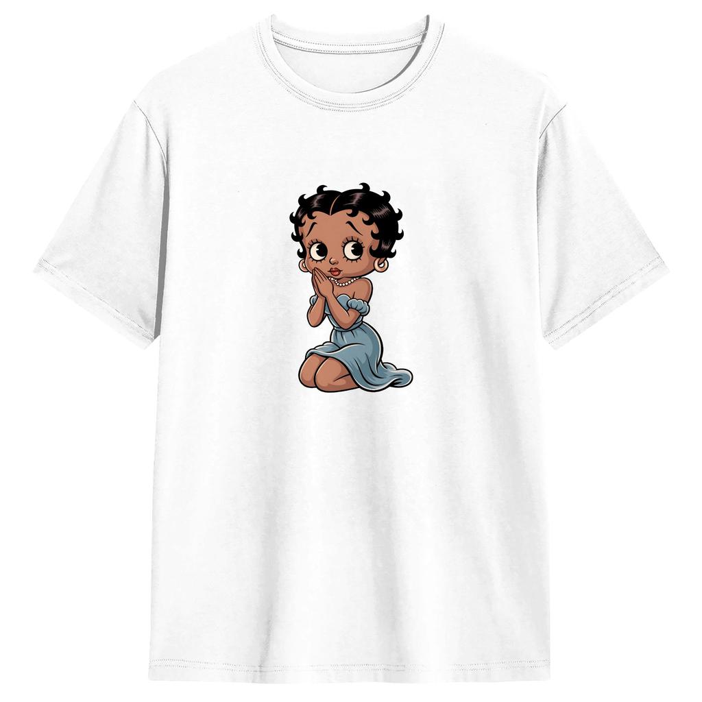 Oversized TShirt Summer Bettys Boop Hip Hop TShirts Cotton Tee Shirt for Unisexs YK Funny Short Sleeve Tees