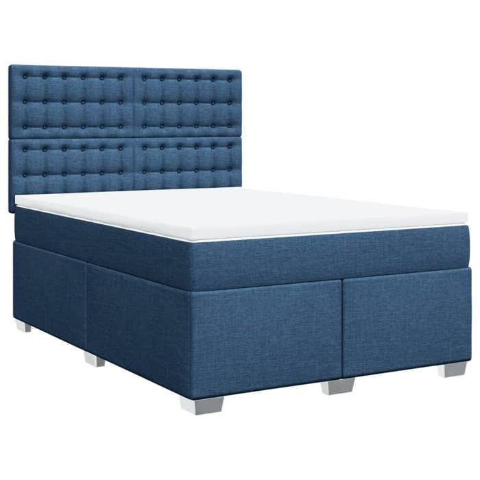 VidaXL Bed Slat Base with Mattress Blue 160x200 Cm Fabric 3290559